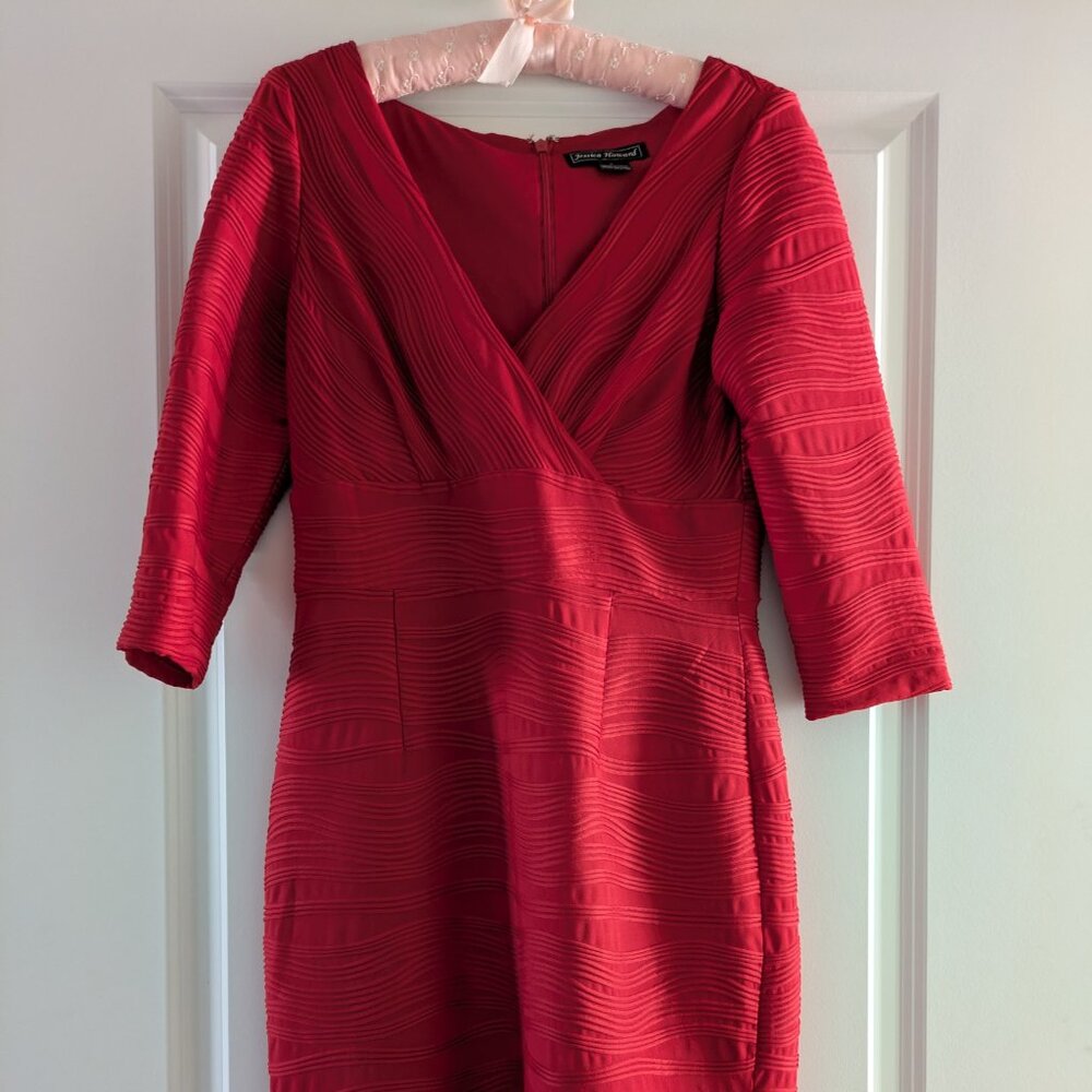 Jessica Howard Red Dress with Texture